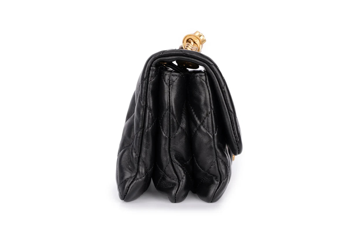 Chanel Accordion Crush Flap Black Lambskin GHW