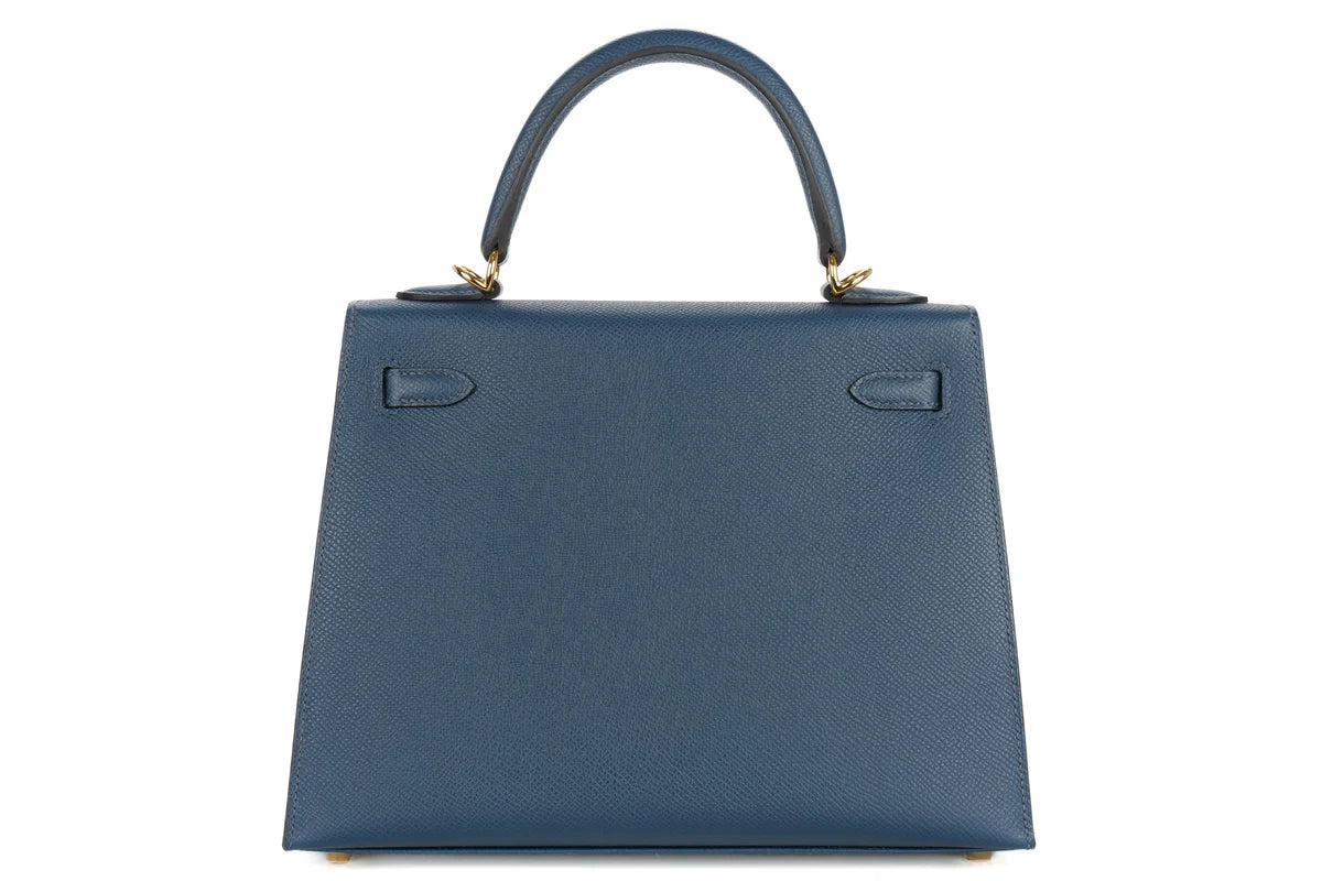 Hermès Kelly 25 Sellier Epsom Bleu De Prusse GHW