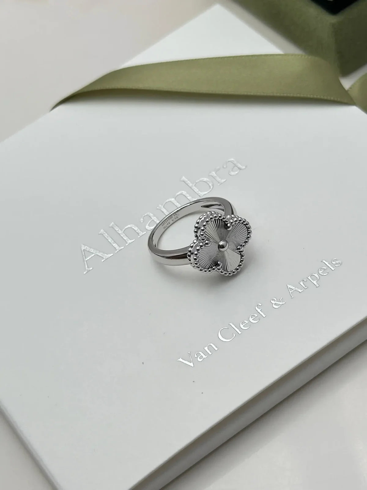 Van Cleef And Arpels Vintage Alhambra Ring Size 53
