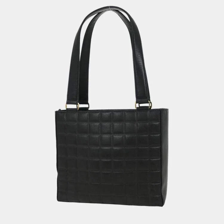 Chanel Black Lambskin Choco Bar Tote Bag