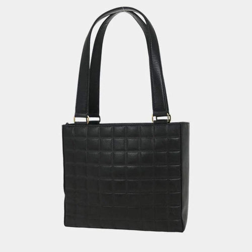 Chanel Black Lambskin Choco Bar Tote Bag