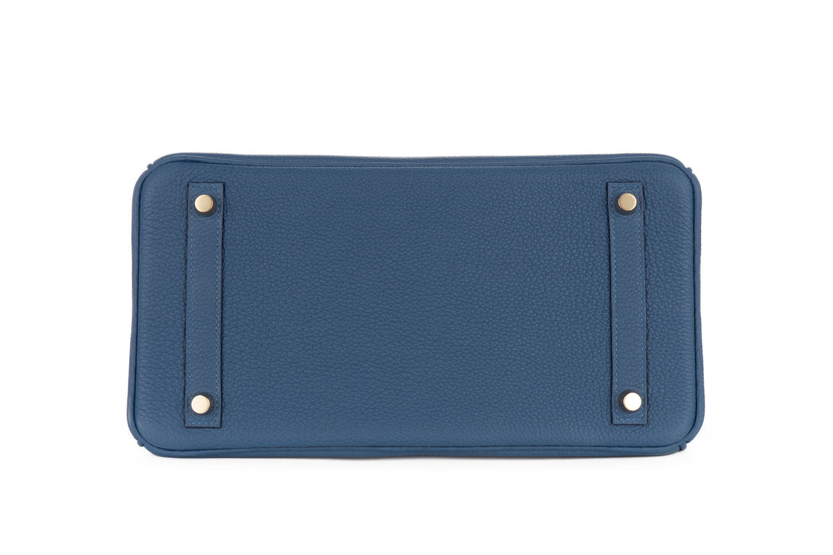 Hermès Birkin 30 Togo Bleu Tie PBHW