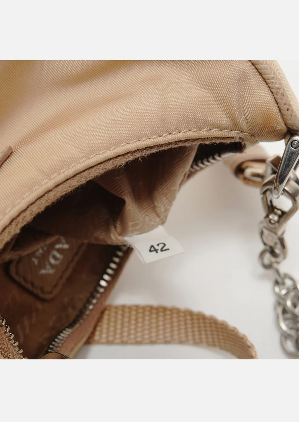 PRADA Nylon 2-Way Mini Shoulder Bag beige