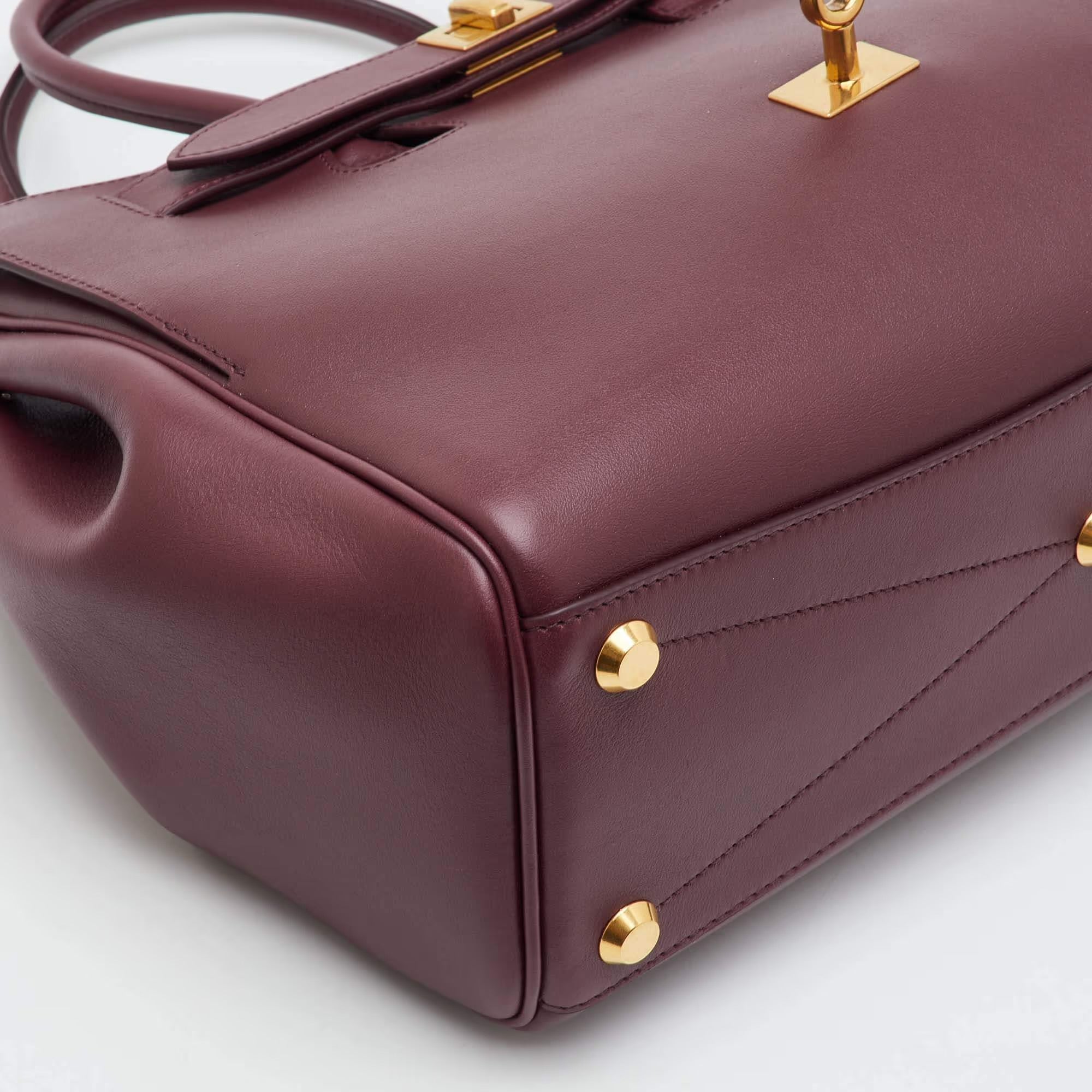 Balenciaga Bel Air Small Burgundy Leather Tote