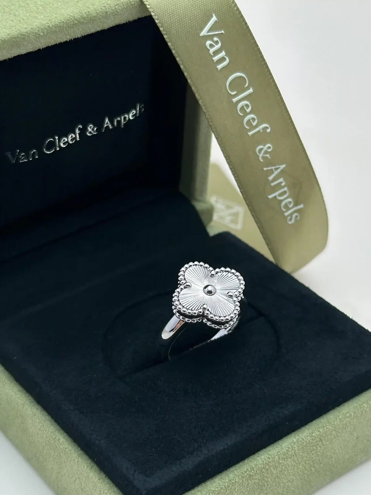 Van Cleef And Arpels Vintage Alhambra Ring Size 53