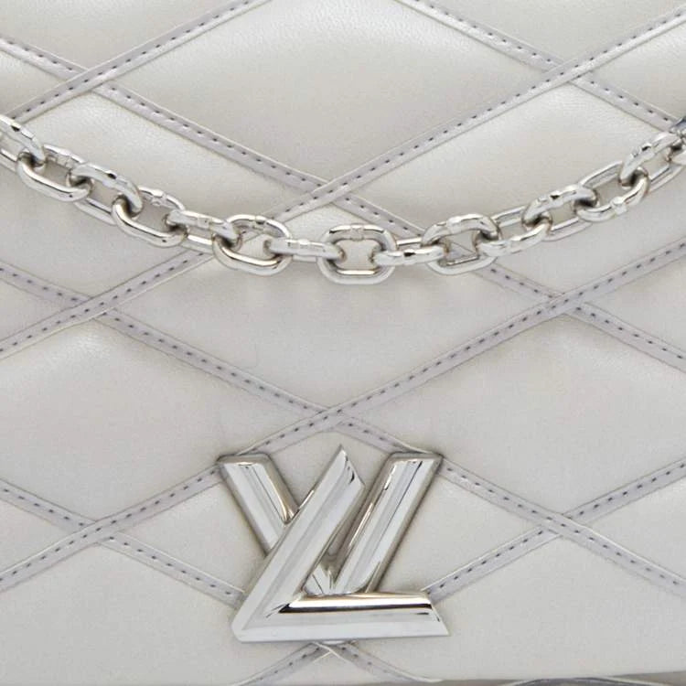 Louis Vuitton Silver Quilted Lambskin Leather GO-14 Malletage PM Bag