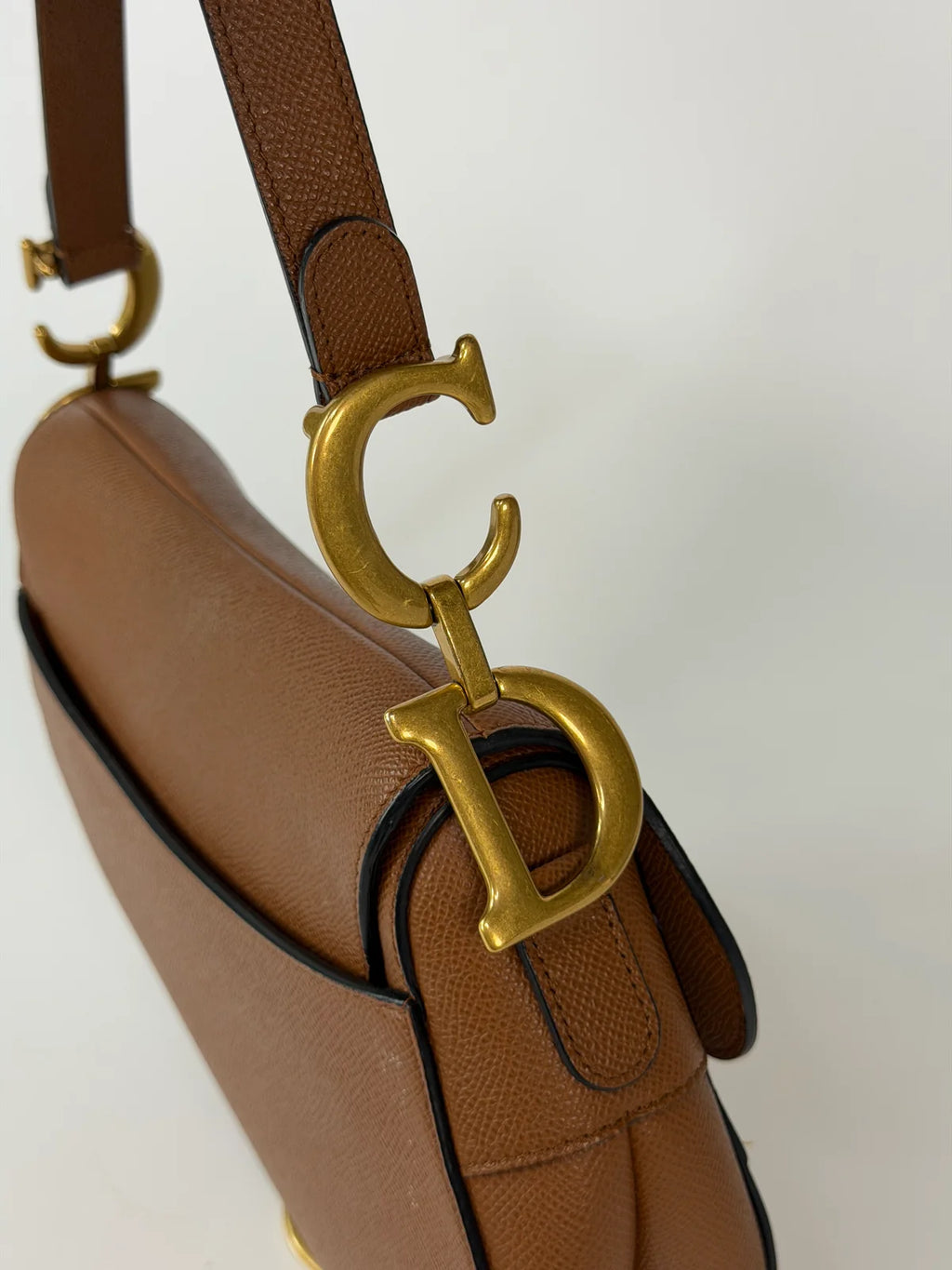 CHRISTIAN DIOR SADDLE BAG IN GOLDEN CALFSKIN GOLD HARDWARE