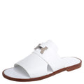 Hermes White Leather Arles Mules Size 39