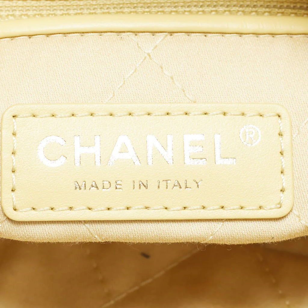 Chanel 22 Medium Yellow Quilted Caviar Leather Bag