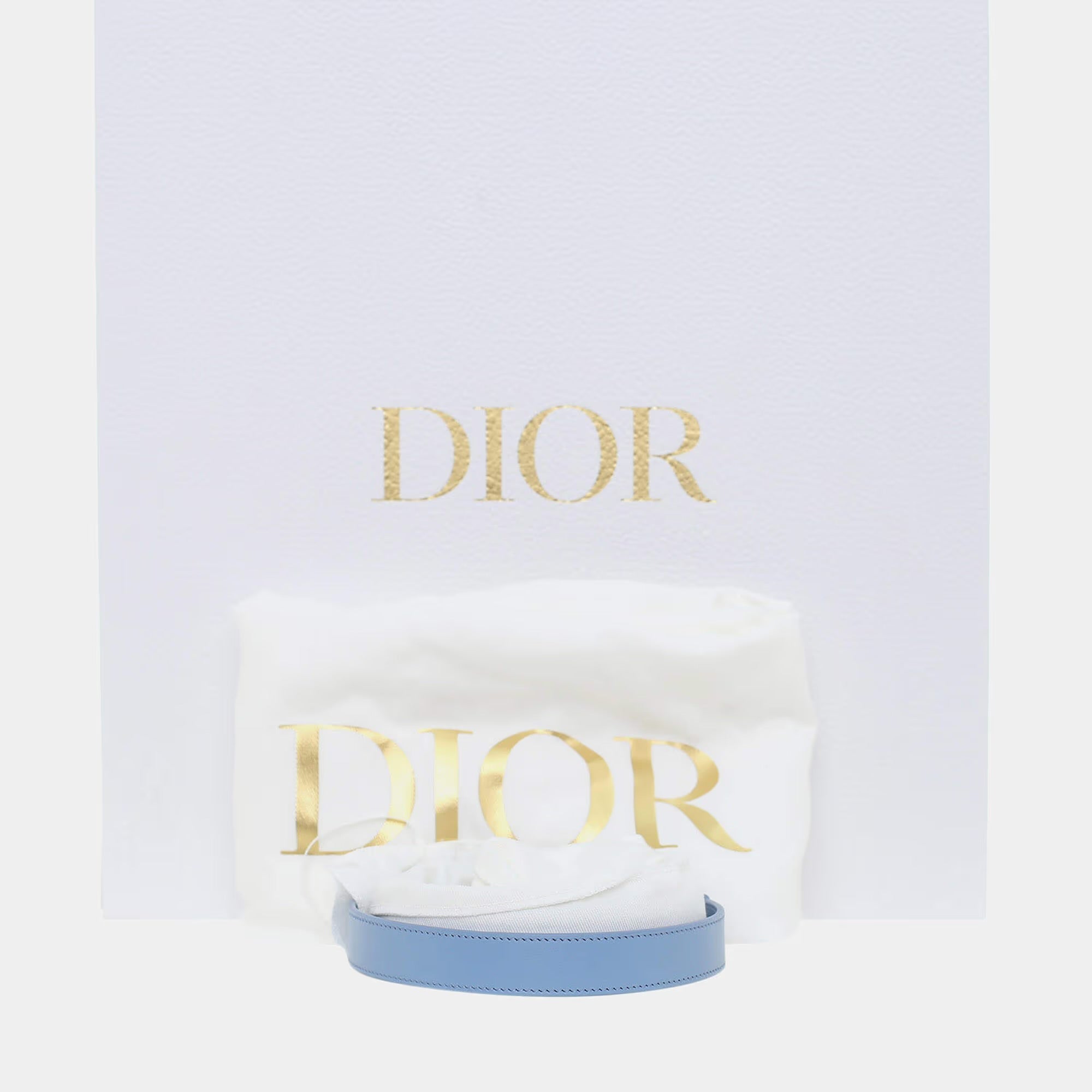 Dior Lady Dior Small Blue Tassel Lambskin Leather Top Handle Bag