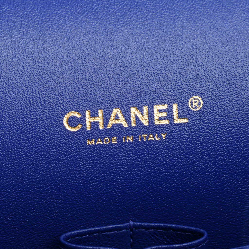 Chanel Blue Quilted Lambskin Leather Classic Maxi Double Flap Bag