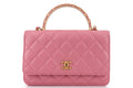 Chanel Quilted Top Handle WOC Lambskin Pink GHW