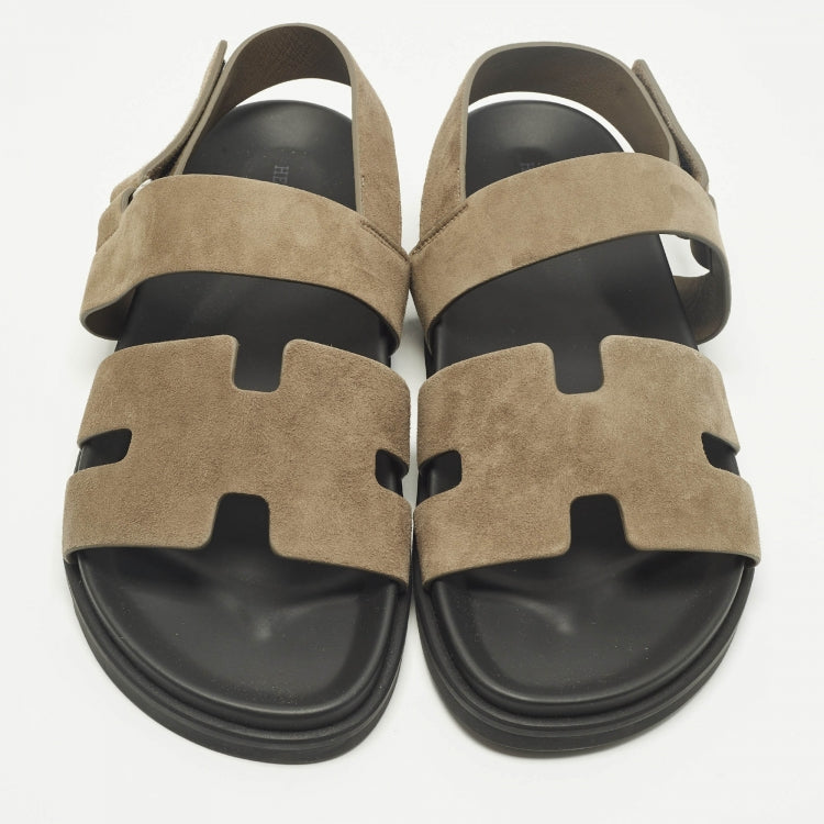 Hermes Genius Size 40 Brown Suede Flat Sandals