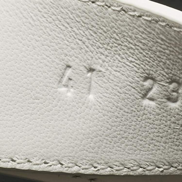 Hermes White Leather Chypre Slide Sandals Size 41