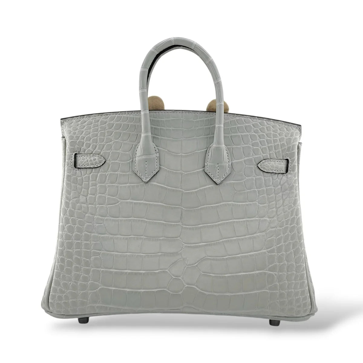 Hermes Birkin 25 Gris Neve Retourne Matte Alligator PHW