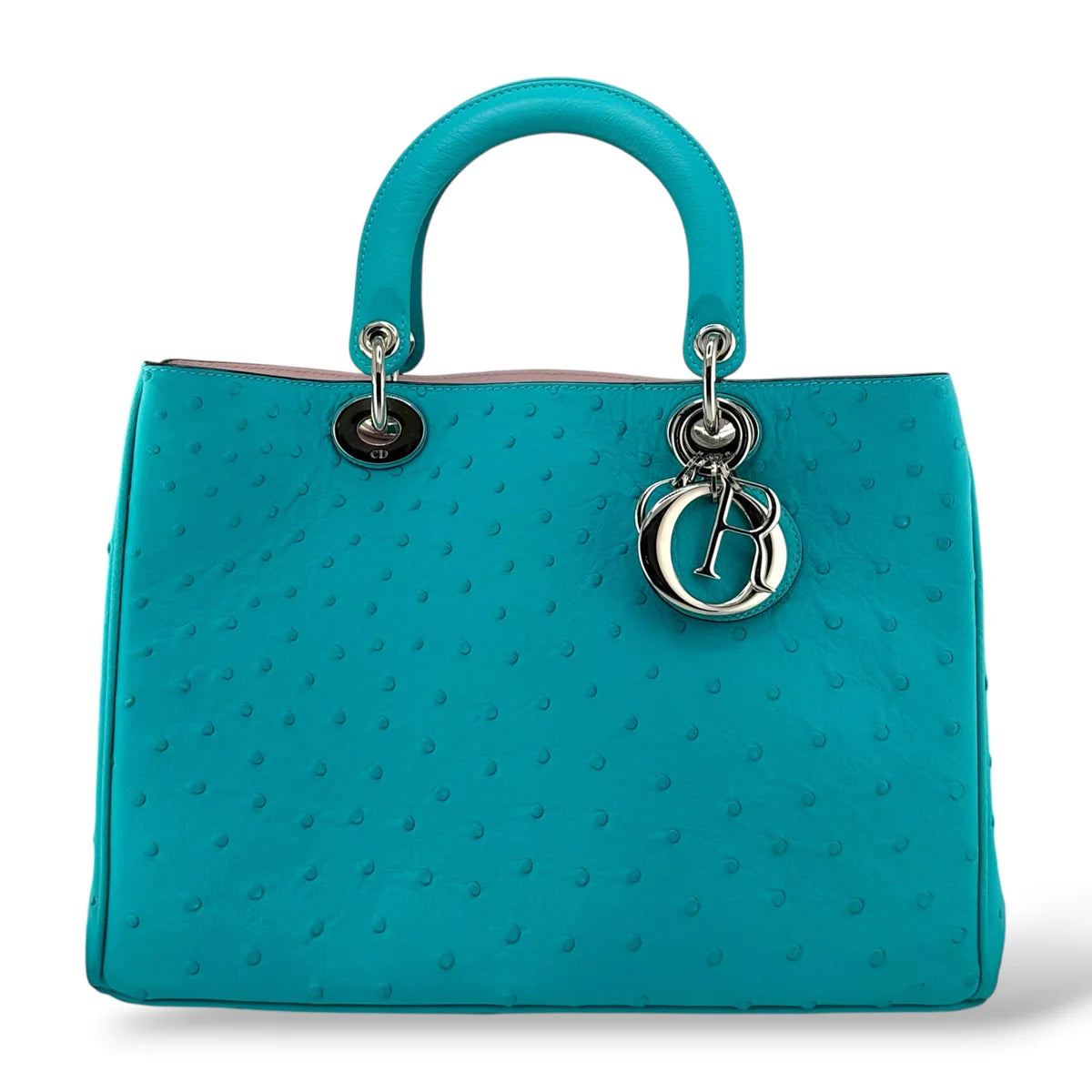 Christian Dior Diorissimo Turquoise Ostrich Tote Bag