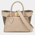 Louis Vuitton On My Side Beige Coated Canvas and Leather Tote Bag