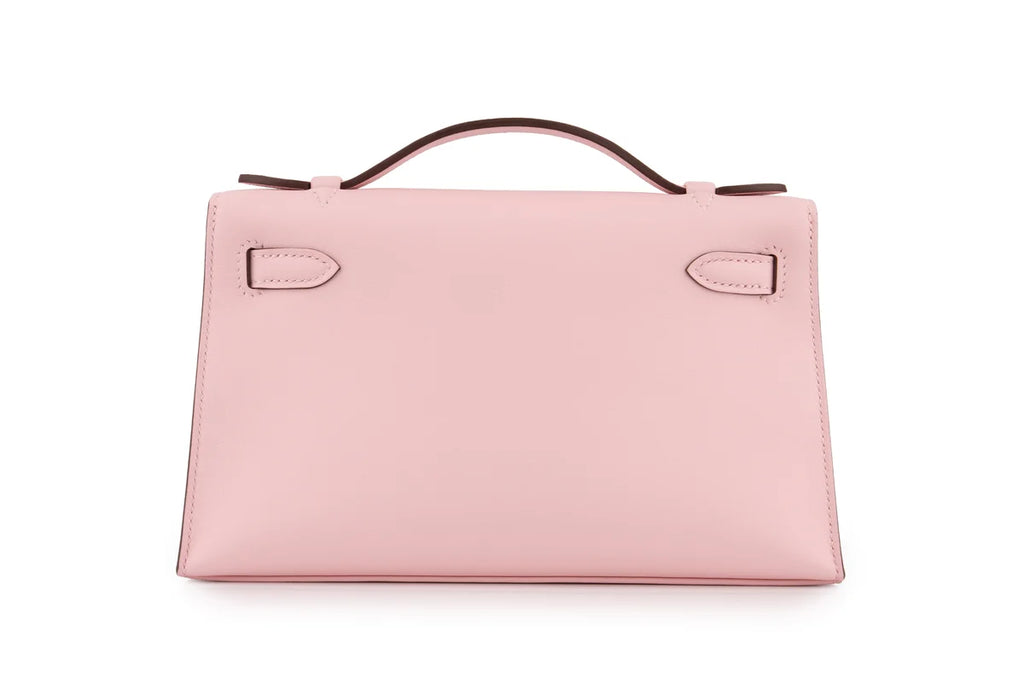 Hermès Kelly Pochette Swift Rose Sakura PHW