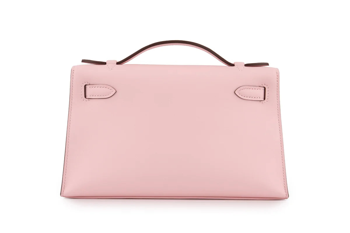 Hermès Kelly Pochette Swift Rose Sakura PHW