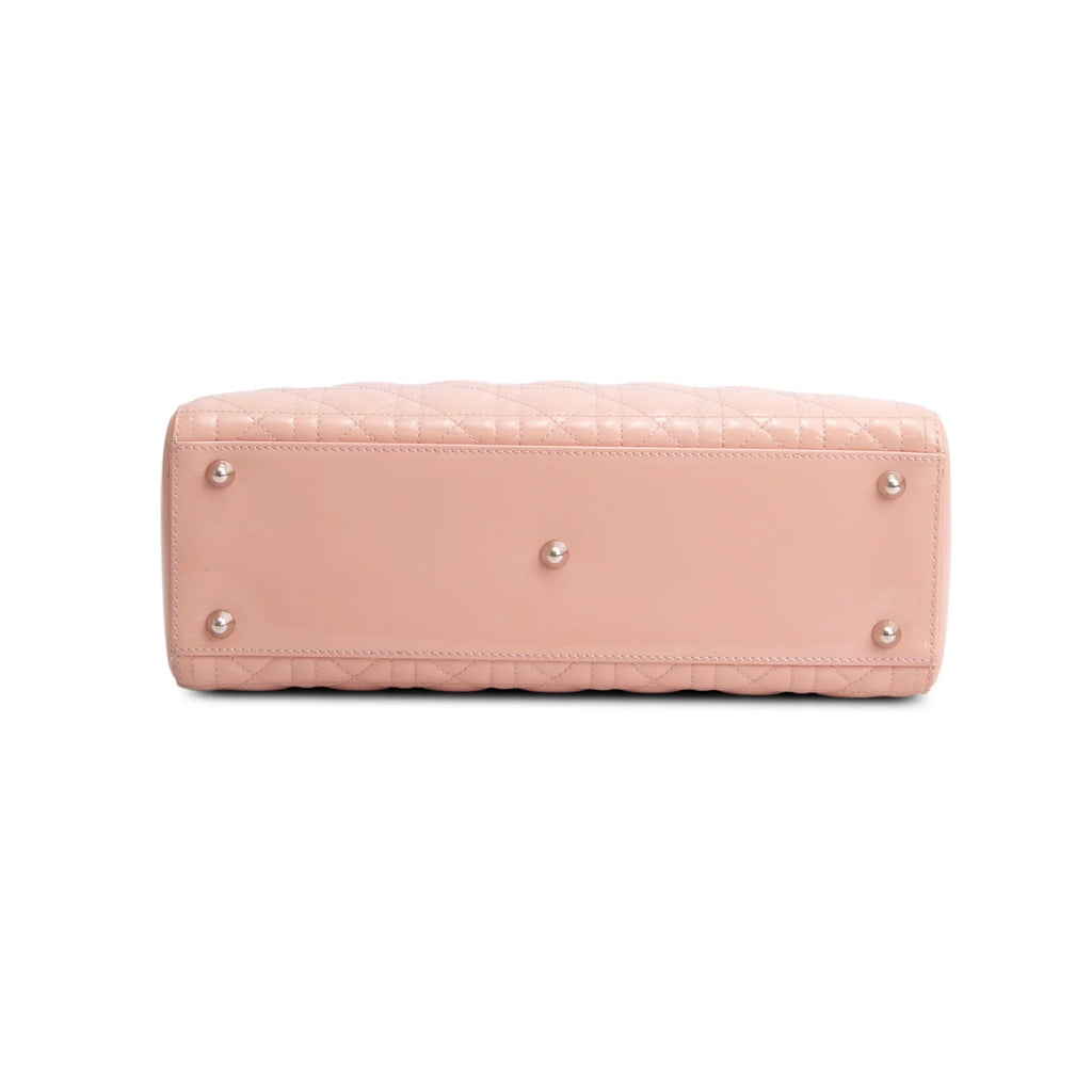 Dior Pink Cannage Patent Leather Large Lady Dior