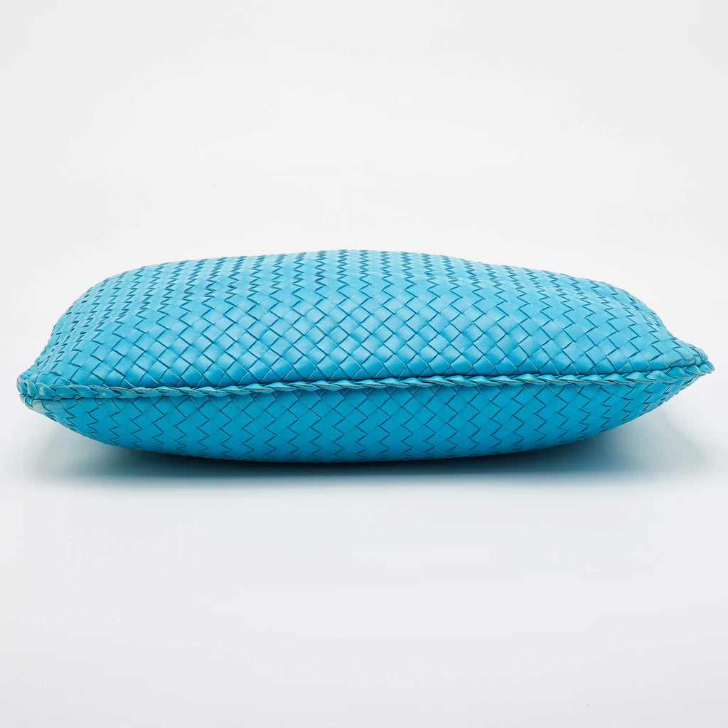 Bottega Veneta Veneta Light Blue Intrecciato Leather Hobo