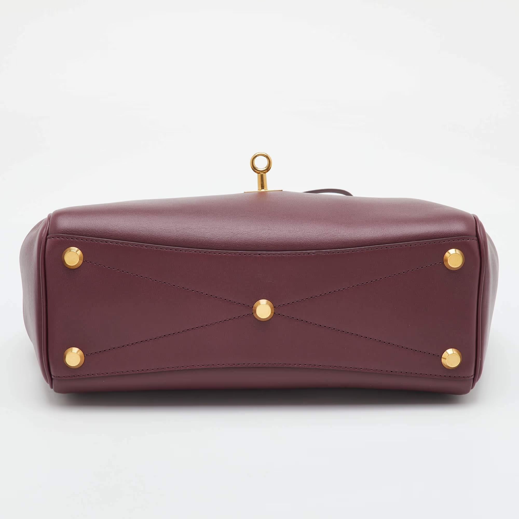 Balenciaga Bel Air Small Burgundy Leather Tote