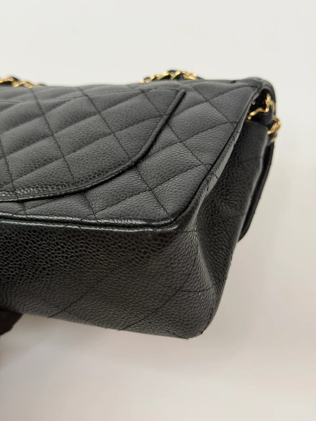 CHANEL SMALL CLASSIC DOUBLE FLAP IN BLACK CAVIAR LEATHER WITH GOLD HARDWARE