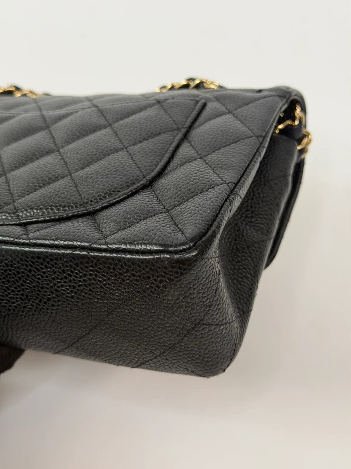 CHANEL SMALL CLASSIC DOUBLE FLAP IN BLACK CAVIAR LEATHER WITH GOLD HARDWARE