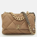 Chanel 19 Small Brown Nylon Shoulder Bags