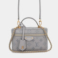 Louis Vuitton Vanity Chain Pouch Trianon Grey Calf Leather
