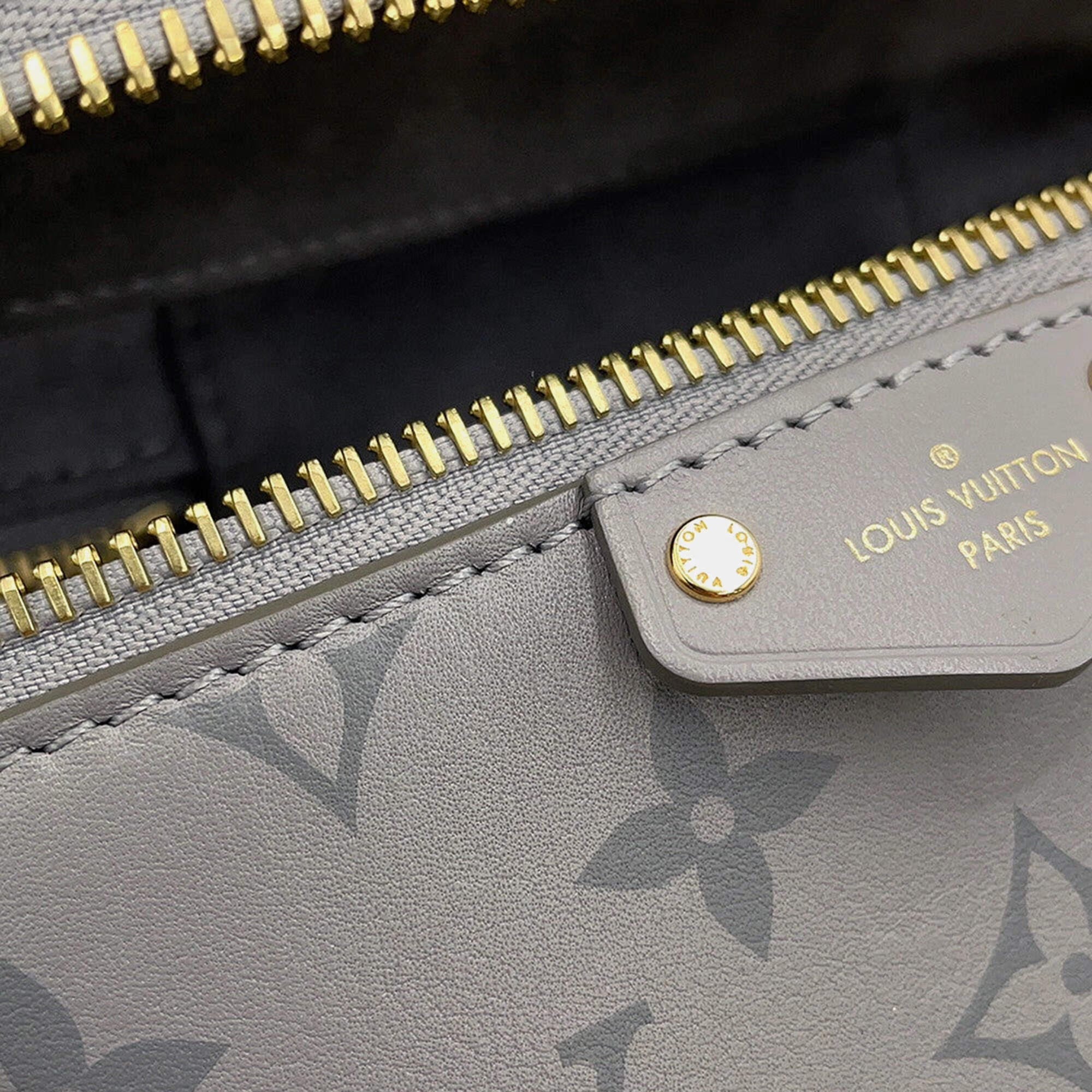 Louis Vuitton Vanity Chain Pouch Trianon Grey Calf Leather