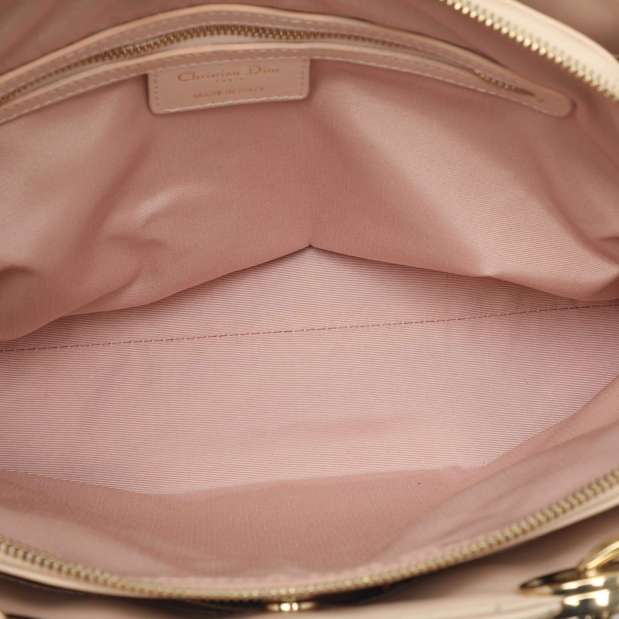Dior Soft Beige Cannage Quilted Leather Tote