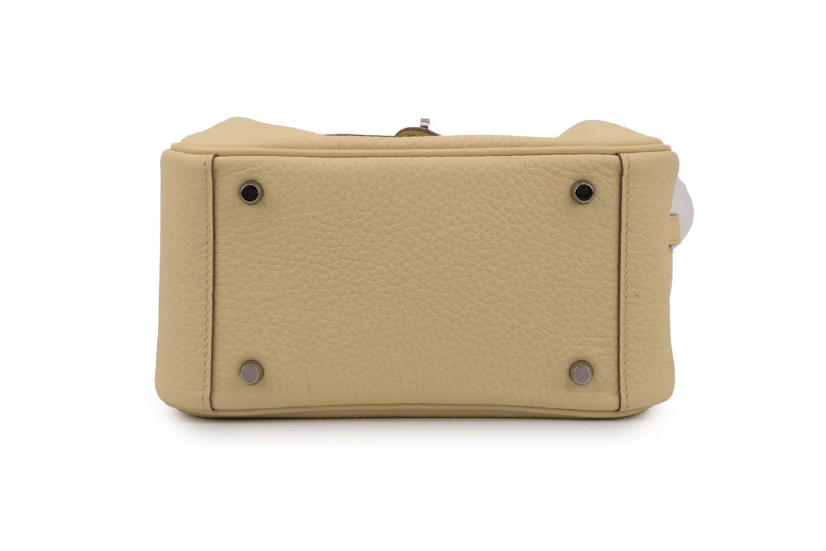 Hermès Mini Lindy Clemence Jaune Milton PHW