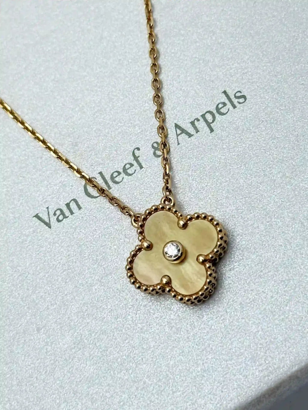 Van Cleef And Arpels Alhambra Limited Edition Necklace Yellow Mother Of Pearl