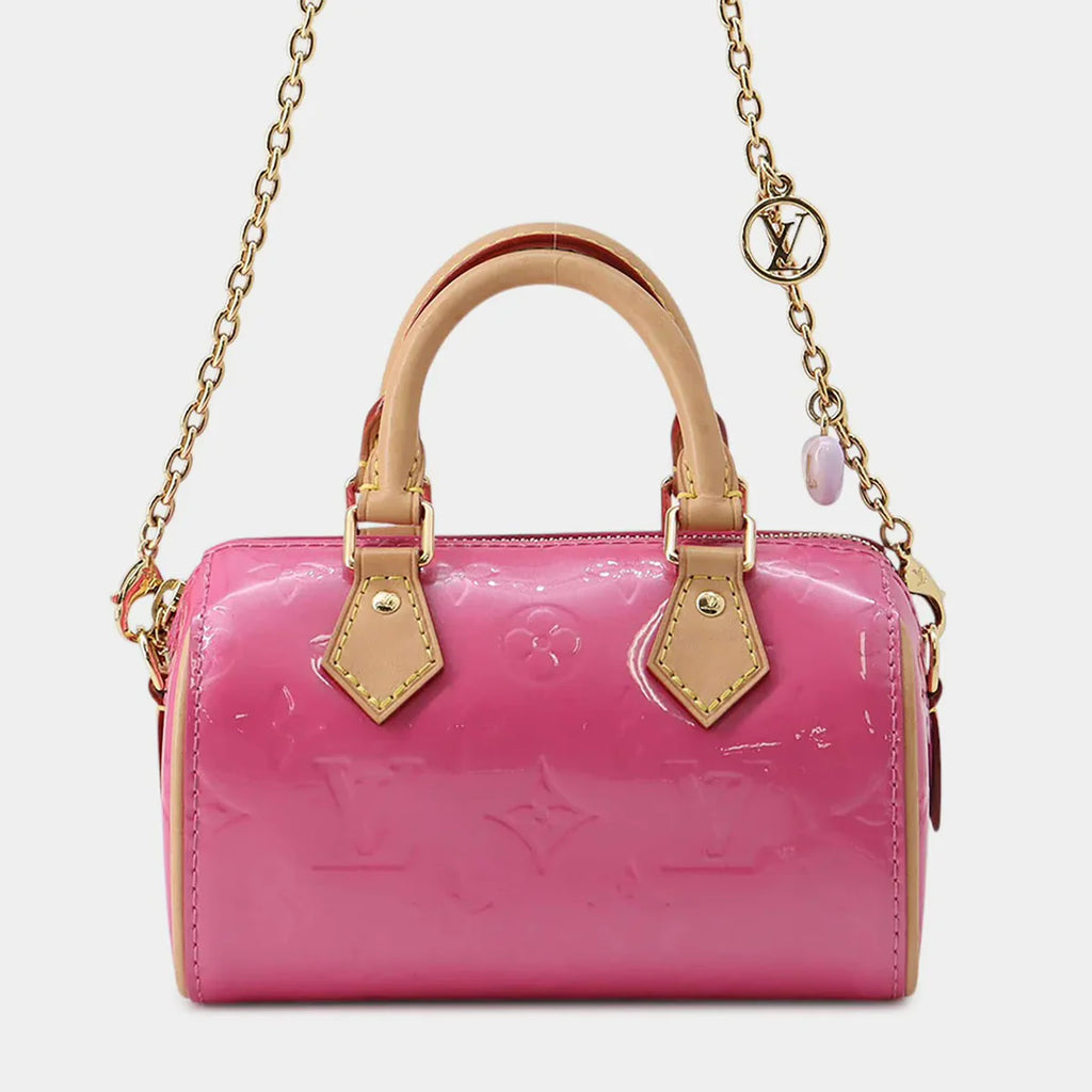 Louis Vuitton Lvremix Collection Nano Speedy Neon Pink Monogram Vernis Leather