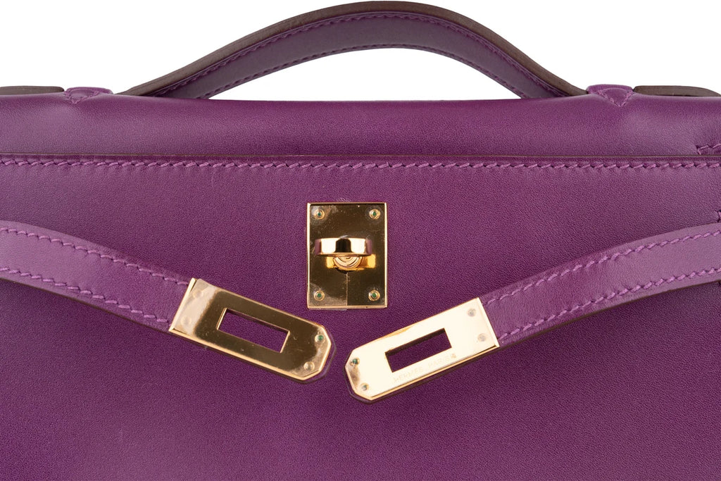 Hermès Mini Kelly Pochette Swift Anemone GHW