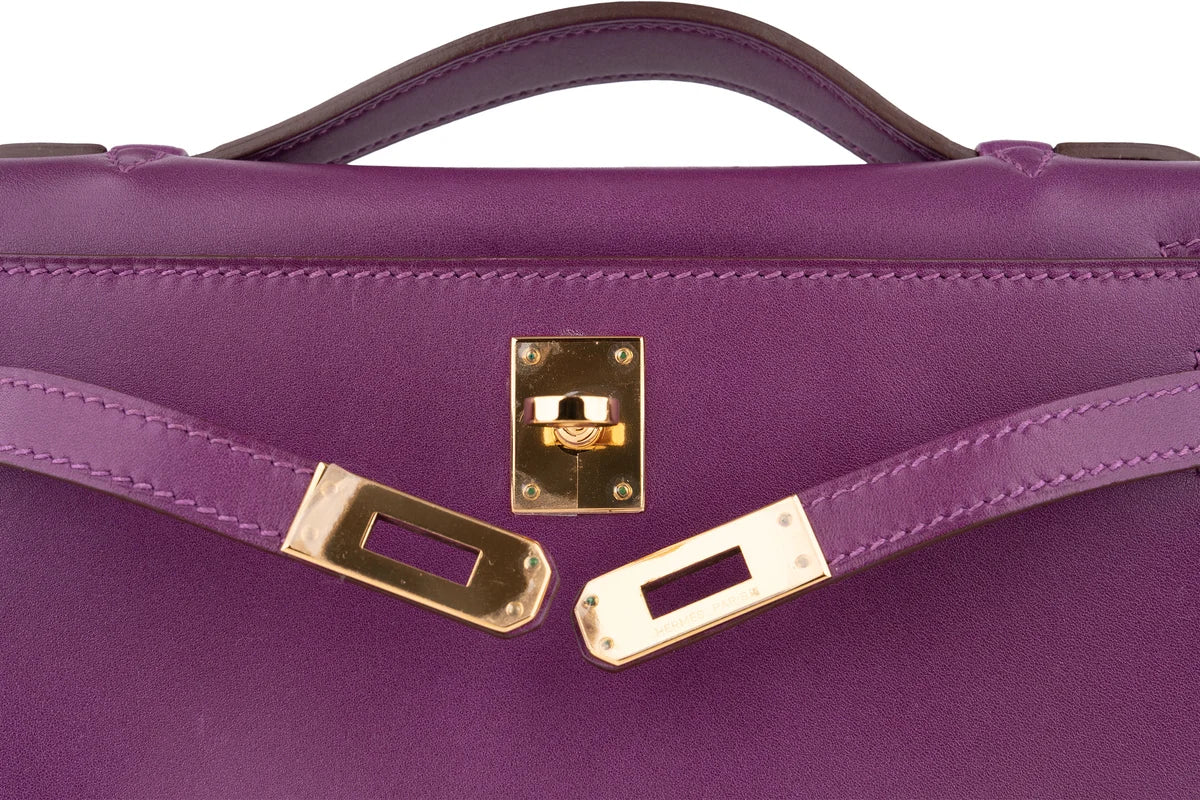 Hermès Mini Kelly Pochette Swift Anemone GHW