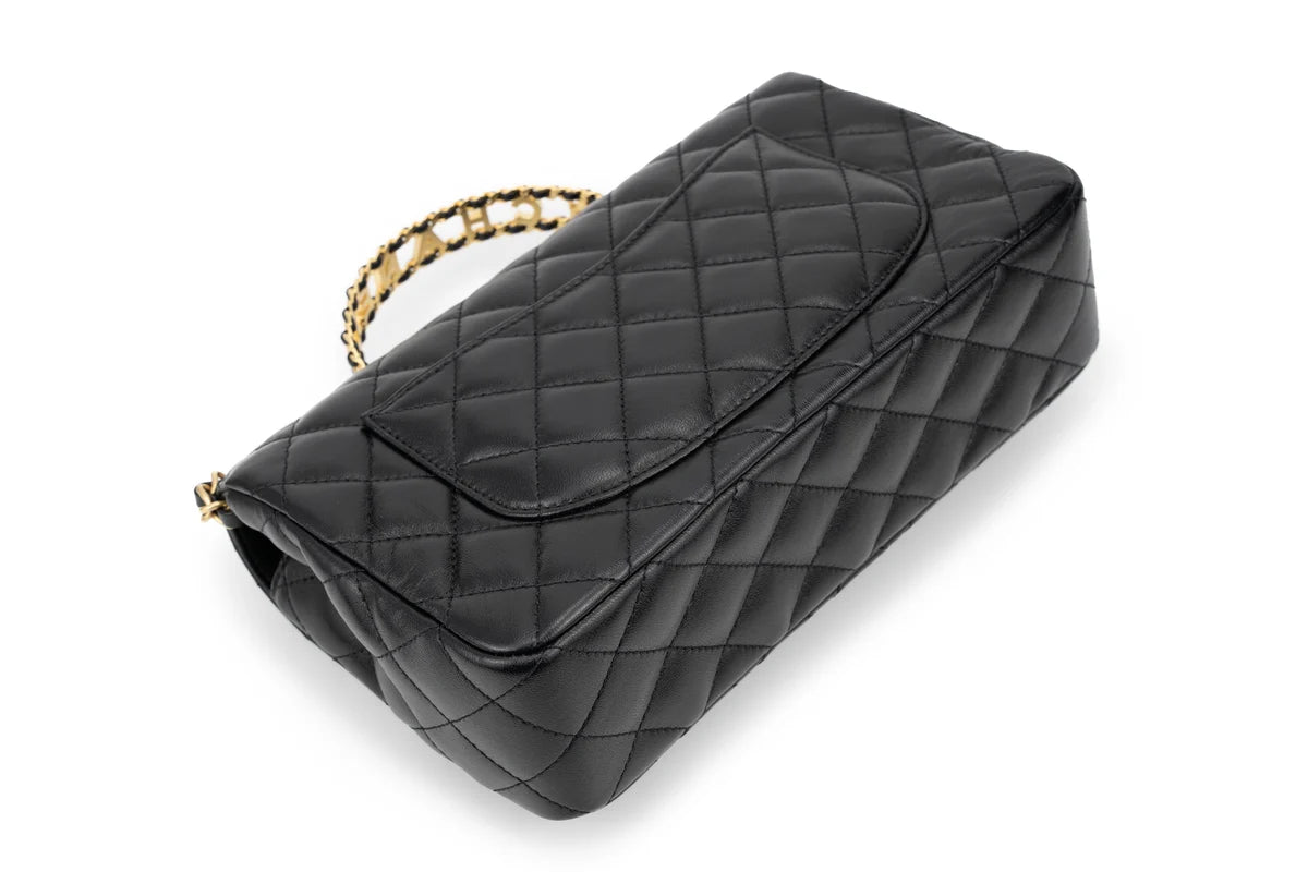 Chanel Flapbag With Handle Labmbskin Black GHW