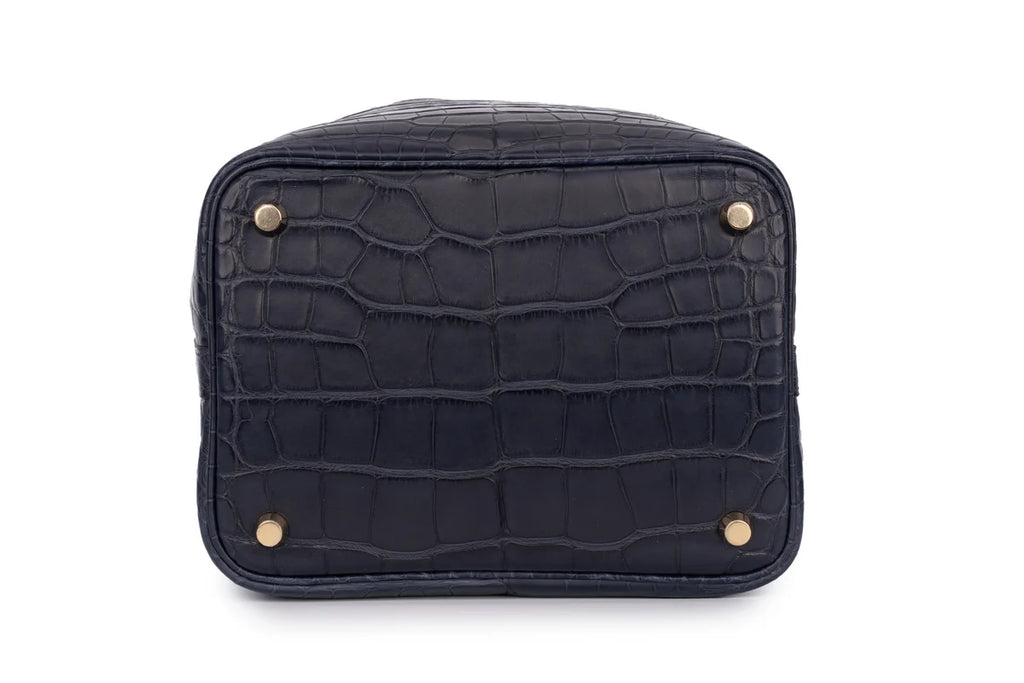 Hermès Picotin 18 Exotic Alligator Mississippiensis Bleu Indigo GHW