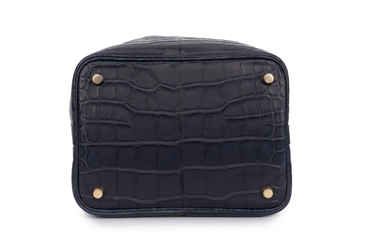 Hermès Picotin 18 Exotic Alligator Mississippiensis Bleu Indigo GHW