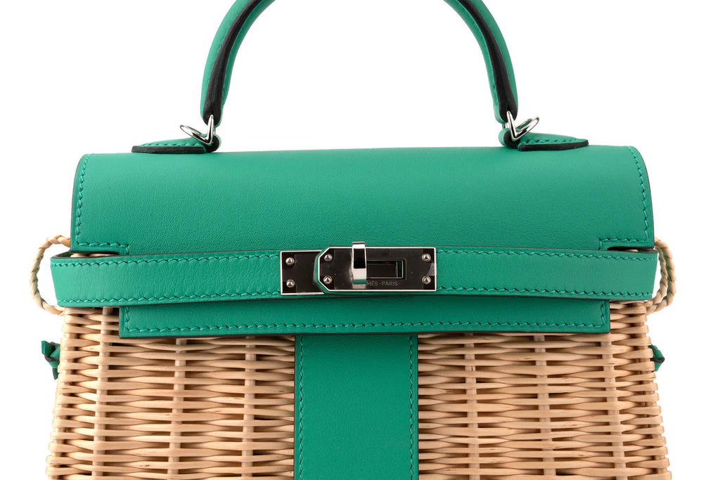 Hermès Mini Kelly Picnic Vert Comic PHW