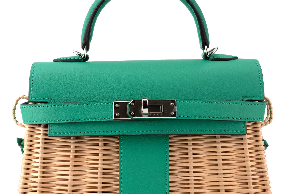 Hermès Mini Kelly Picnic Vert Comic PHW