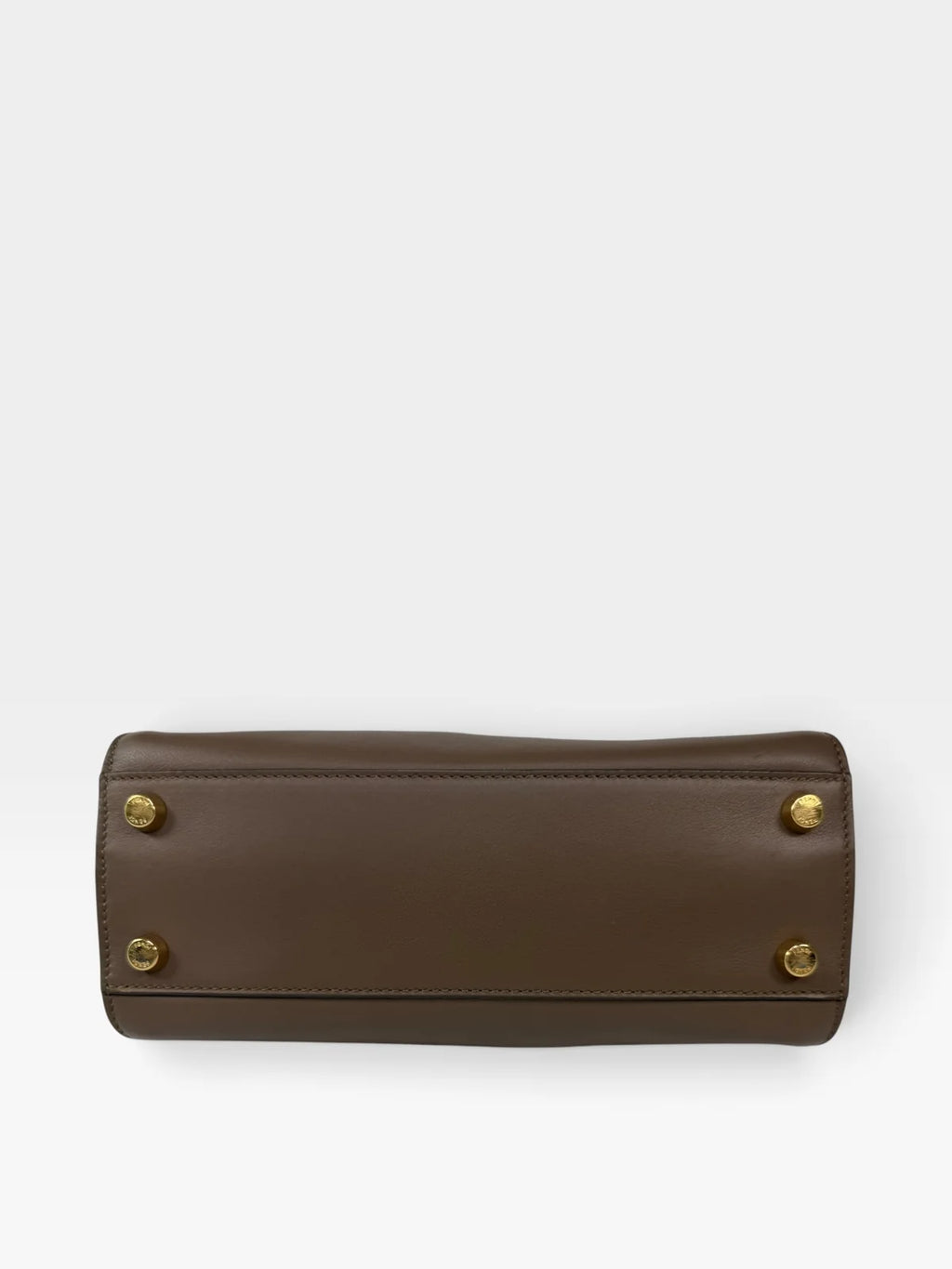 FENDI SMALL PEEKABOO ISEEU BAG IN BROWN CALFSKIN WITH GOLD HARDWARE