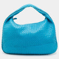 Bottega Veneta Veneta Light Blue Intrecciato Leather Hobo