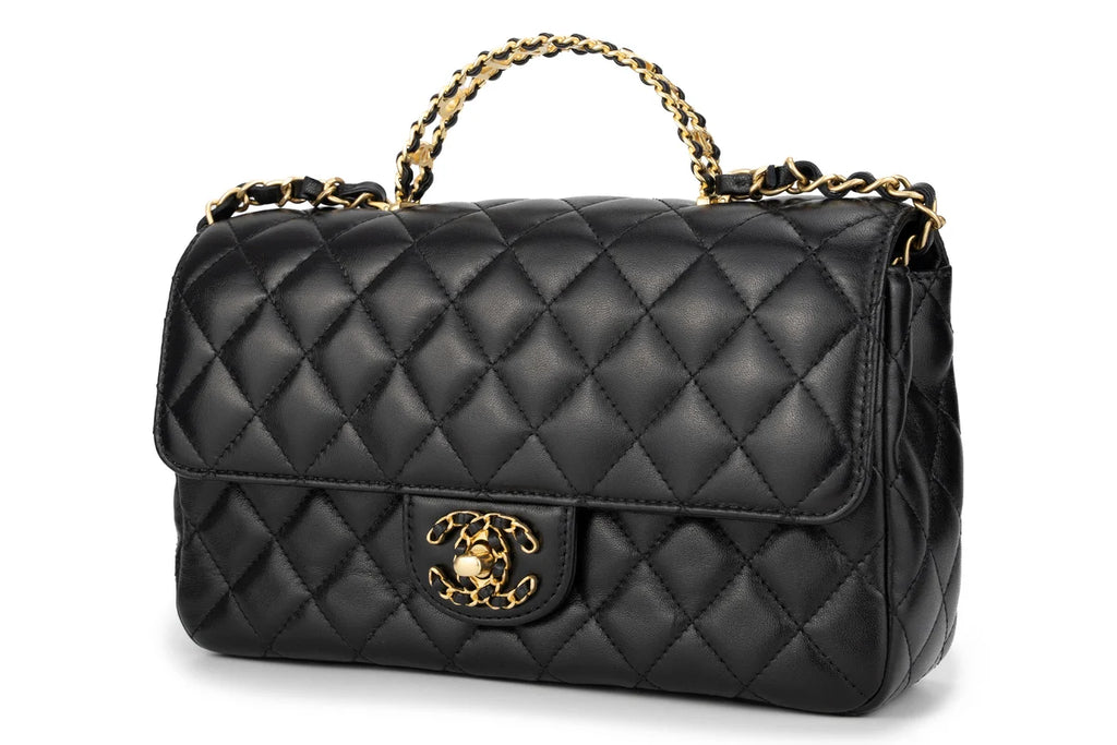 Chanel Flapbag With Handle Labmbskin Black GHW