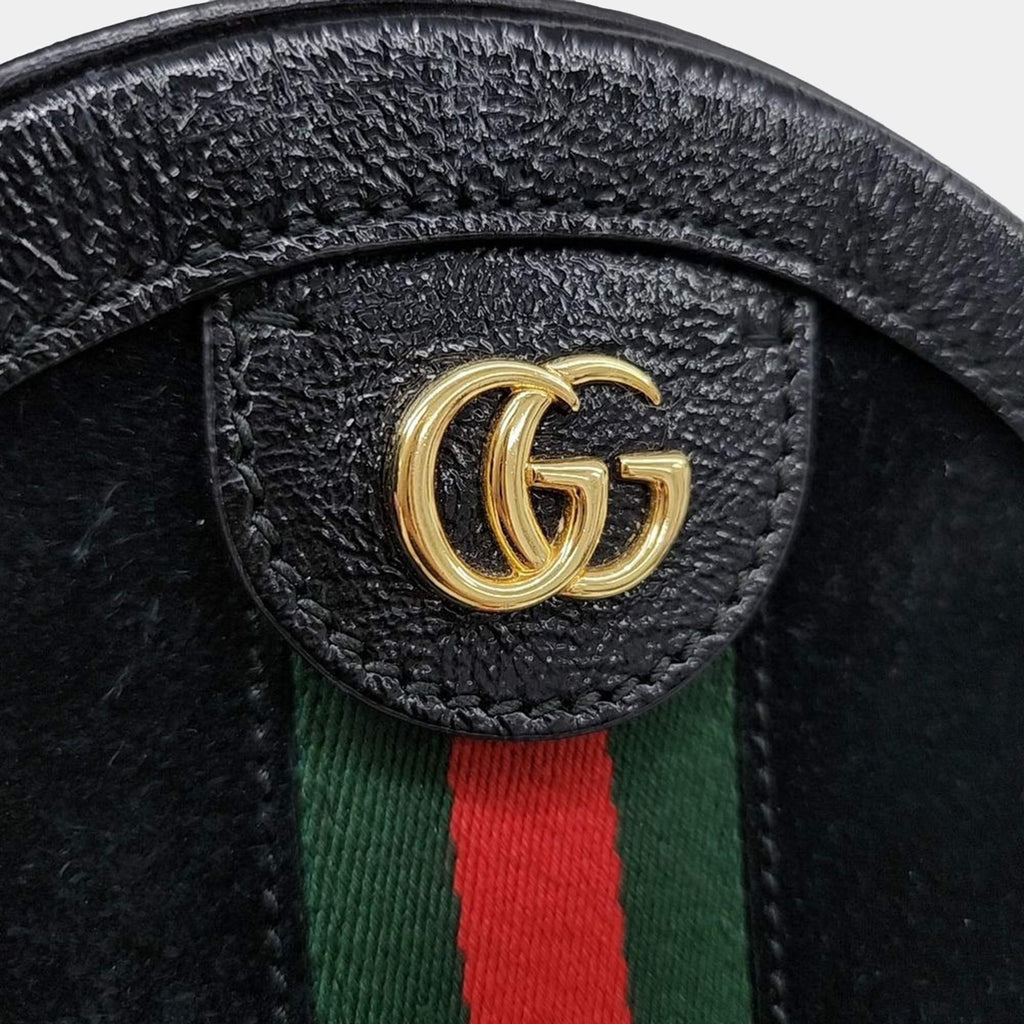 Gucci Multicolor Suede Ophidia Mini GG Round Shoulder Bag