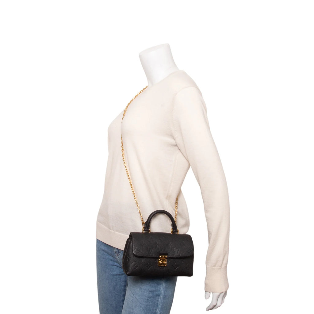 Louis Vuitton Black Monogram Empreinte Leather Nano Madeleine