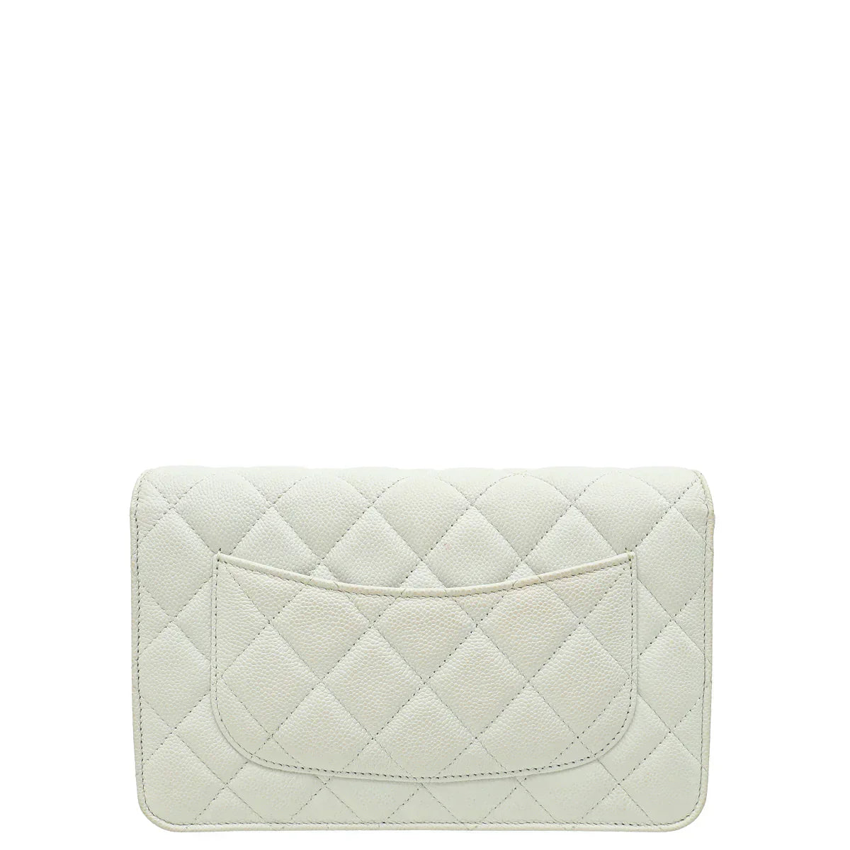 Chanel CC Classic Wallet on Chain White