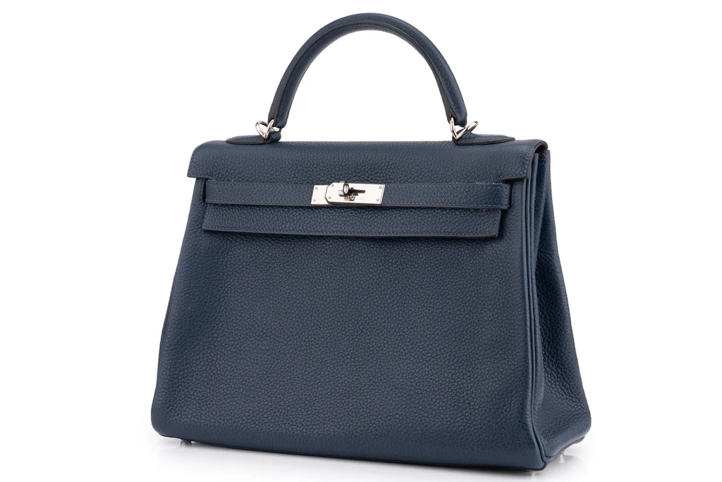 Hermès Kelly 32 Retourne Togo Bleu Sapphire PHW