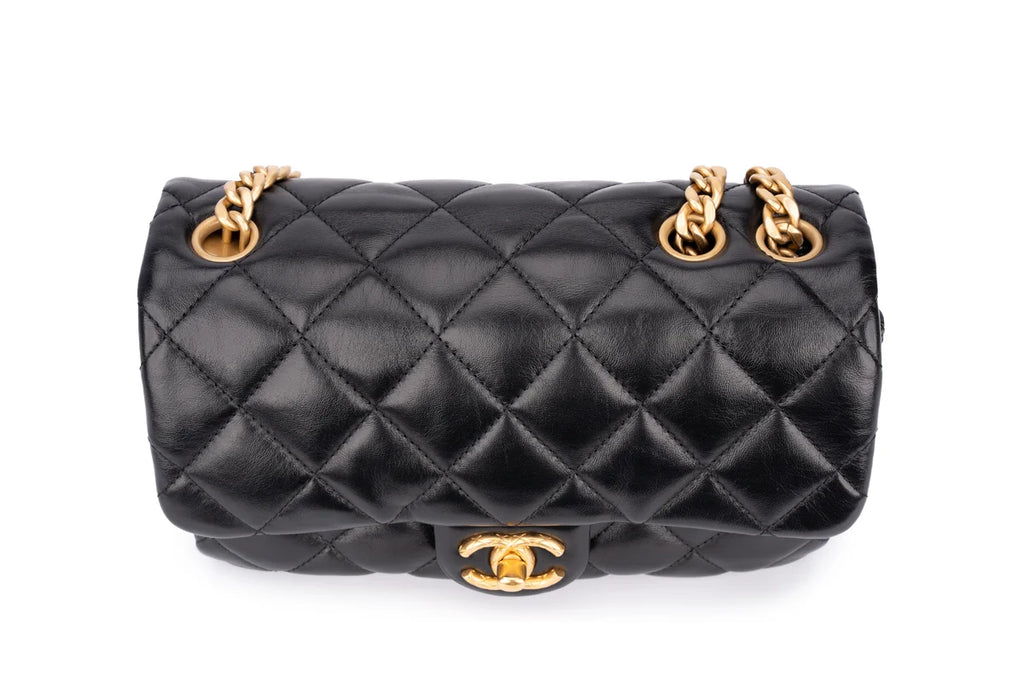 Chanel Accordion Crush Flap Black Lambskin GHW